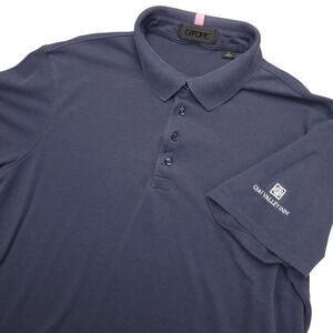 G/FORE Polo Shirt Mens L Blue Solid Ojai Valley Inn Golf Performance Stretch Top